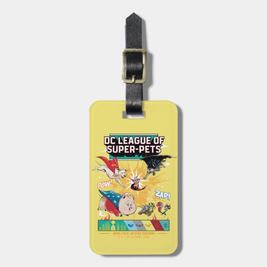 すごい – ペット:私たちはパックで、私たちは一緒に頑張る! ラゲッジタグ (正面縦)