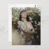 すごい!入れ墨美しいビキニ女写真 ポストカード (正面/裏面)