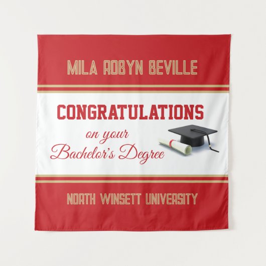 すごい！学士号！卒業おめでとう タペストリー (正面)
