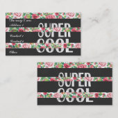 "すごい"語カッコいいヴィンテージバラフローラストライプ 名刺 (正面/裏面)