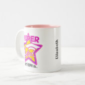 すごいGrad Pink-Editable Photo Name Year ツートーンマグカップ (正面左)