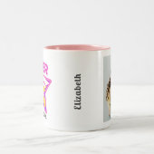 すごいGrad Pink-Editable Photo Name Year ツートーンマグカップ (中央)