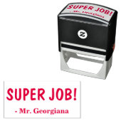 「すごいJOB!」を促す+カスタム教育者の名前 セルフインキングスタンプ (インサイチュ)