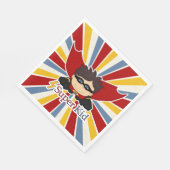 すごいKid Superheroをテーマにした少年のパーティー スタンダードランチョンナプキン (角)