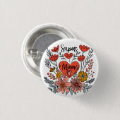 すごいMomフローラピン 缶バッジ (正面&裏面)