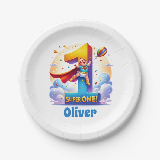 すごい'One' - [Name]の英雄的年 ペーパープレート (正面)
