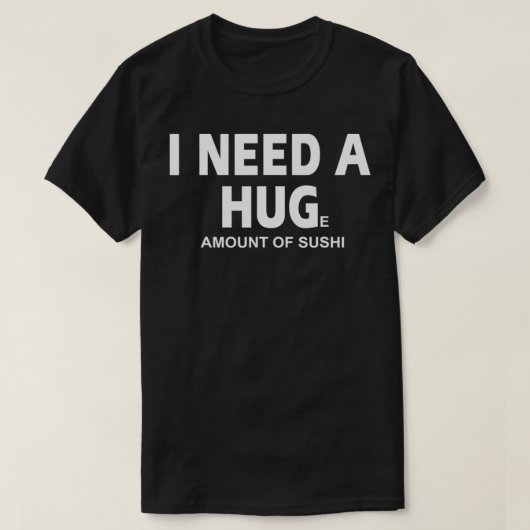 すしおもしろいすし、すし恋人、すし巨額 Tシャツ (デザイン正面)