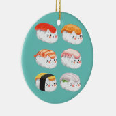 すしおもしろいシックスパック猫すべての猫好き セラミックオーナメント (右)