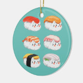 すしおもしろいシックスパック猫すべての猫好き セラミックオーナメント (左)