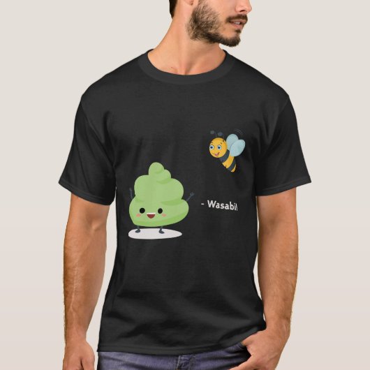 すしおもしろいビーわさび Tシャツ (正面)