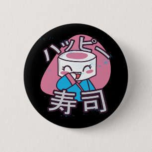 すしおもしろいマスター漫画デザイン 缶バッジ