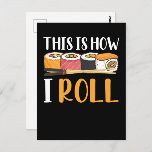 すしおもしろいメーカーの気の利いた日本の食べ物まき ポストカード (正面/裏面)