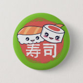 すしおもしろい漫画デザイン 缶バッジ (正面)