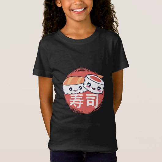 すしおもしろい漫画デザイン Tシャツ (正面)
