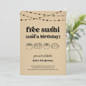 すしおもしろい誕生日パーティーの無料招待状 招待状 (スタンド正面)