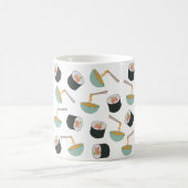 すしと麺の柄 コーヒーマグカップ (中央)