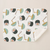 すしと麺の柄 シェルパブランケット (正面(横))