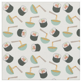 すしと麺の柄 ファブリック