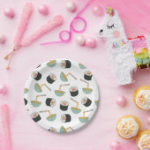 すしと麺の柄 ペーパープレート (パーティー)