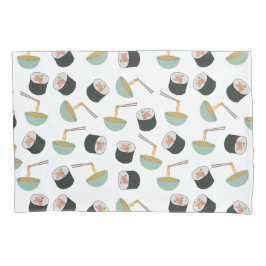 すしと麺の柄 枕カバー