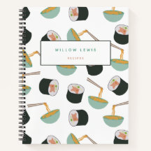 すしと麺類の柄レシピ料理本