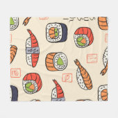 すしの継ぎ目 フリースブランケット (正面(横))