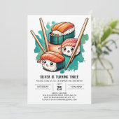 すしよくはしゃぐ転が誕生日 招待状 (スタンド正面)