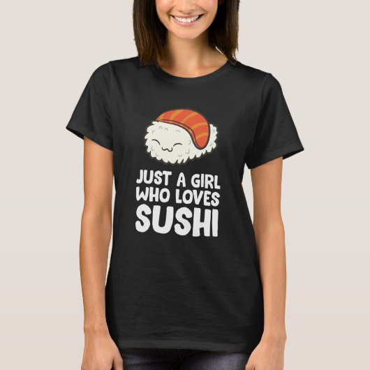 すしを愛する女の子 Tシャツ (正面)