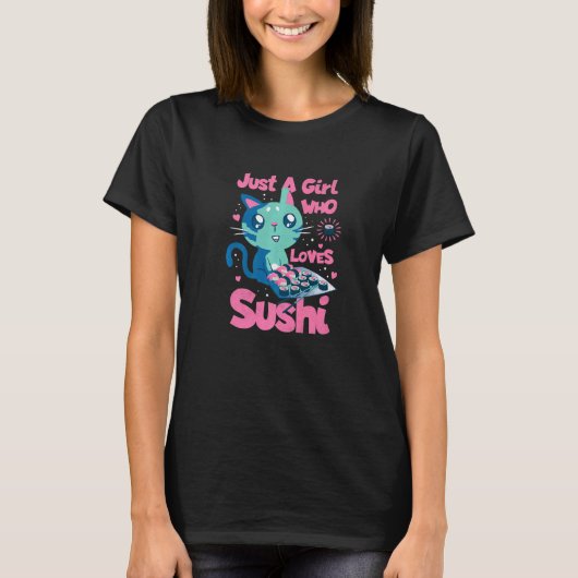 すしを愛する女の子 Tシャツ (正面)