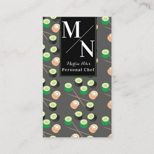 すしアジアンシェフ調理師自家製フード 名刺 (正面)