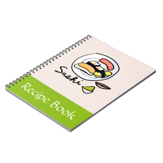 すしアジア食日本の品レシピブックギフト ノートブック (左側)