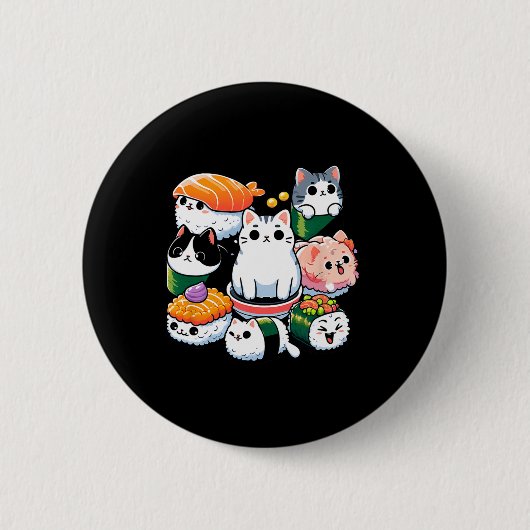 すしアニメキャットすし恋人ギフト 缶バッジ (正面)