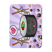 すしアニメ食べ物キャラクターのエビがたくさん|過去記事 マグネット (縦)