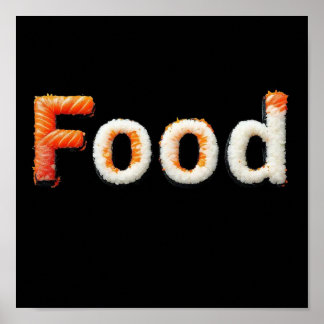 すしアート – 日本の料理レタリングデザイン ポスター