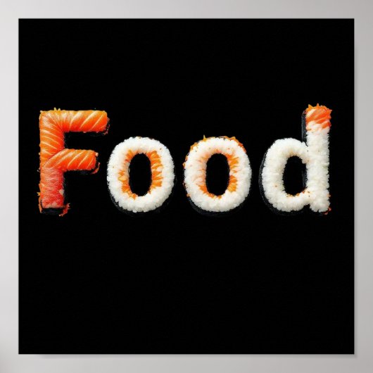 すしアート – 日本の料理レタリングデザイン ポスター (正面)