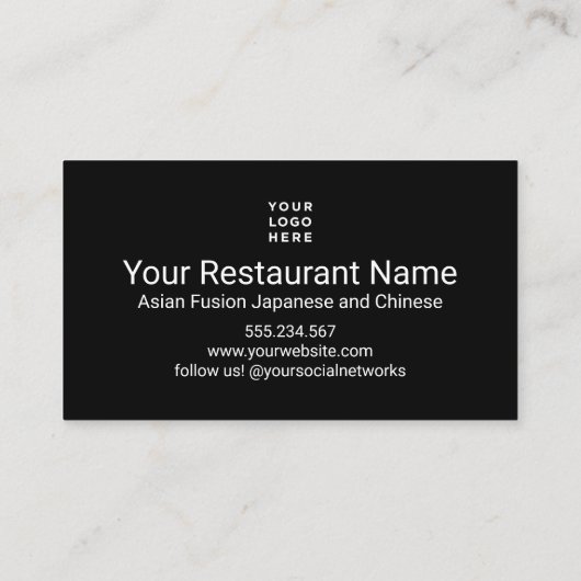 すしア日本のジアフュージョンカスタム 名刺 (裏面)