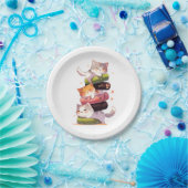 すしキャットミウ |アニ日本のメスタイル ペーパープレート (パーティー)