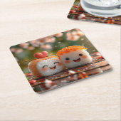 すしコースター スクエアペーパーコースター (アングル)