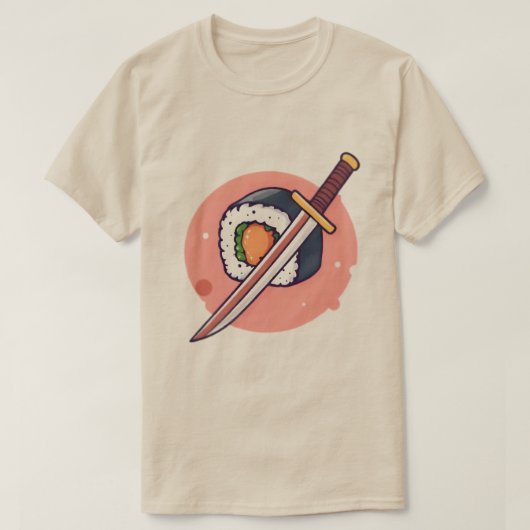 すしサムライおもしろいTシャツ。 Tシャツ (デザイン正面)