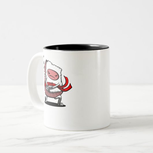 すしサムライ忍者かわいい日本の食品 ツートーンマグカップ (正面左)