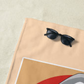 すしシャーク攻撃イラストレーション ビーチタオル (インサイチュ)