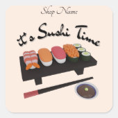 すしタイムだ スクエアシール (正面)