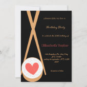 すしテーマの誕生日パーティーへの招待 招待状 (正面)