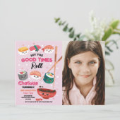 すしディナーガールズ日本のバースデーパーティー写真 招待状 (スタンド正面)