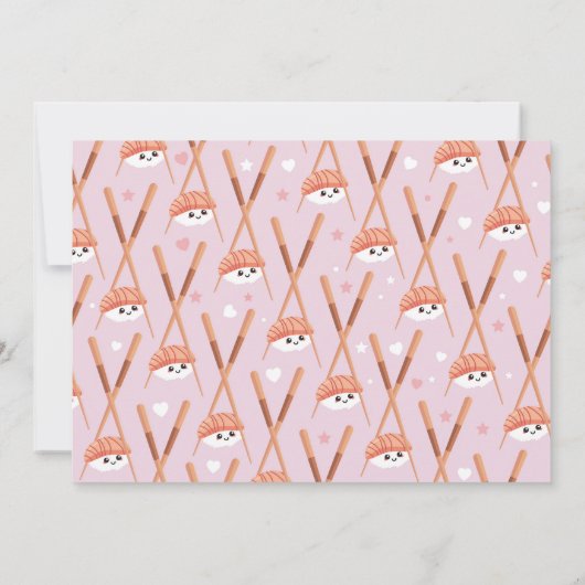 すしディナーガールズ日本のバースデーパーティー写真 招待状 (裏面)