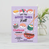 すしディナーガールズ日本のバースデーパーティー紫 招待状 (スタンド正面)