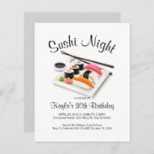 すしディナーパーティの招待状 (正面/裏面)