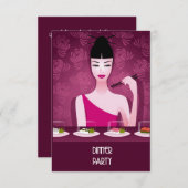 すしディナーパーティの招待状 招待状 (正面/裏面)