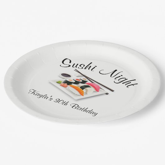 すしディナーパーティー ペーパープレート (アングル)