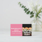 すしデリバリー割引セール 名刺 (スタンド正面)